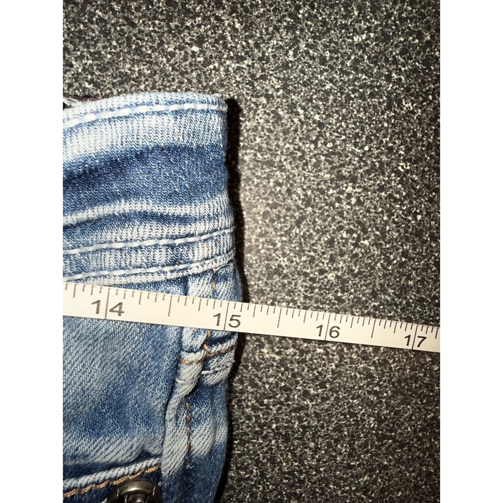 Adikt'd Women's Bootcut Jeans Size 0/W26 Embroidered Pockets Turquoise Western - Picture 6 of 8